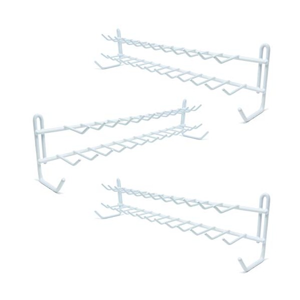 Huji Wall Mount Tie and Belt Rack Organizer, White (3