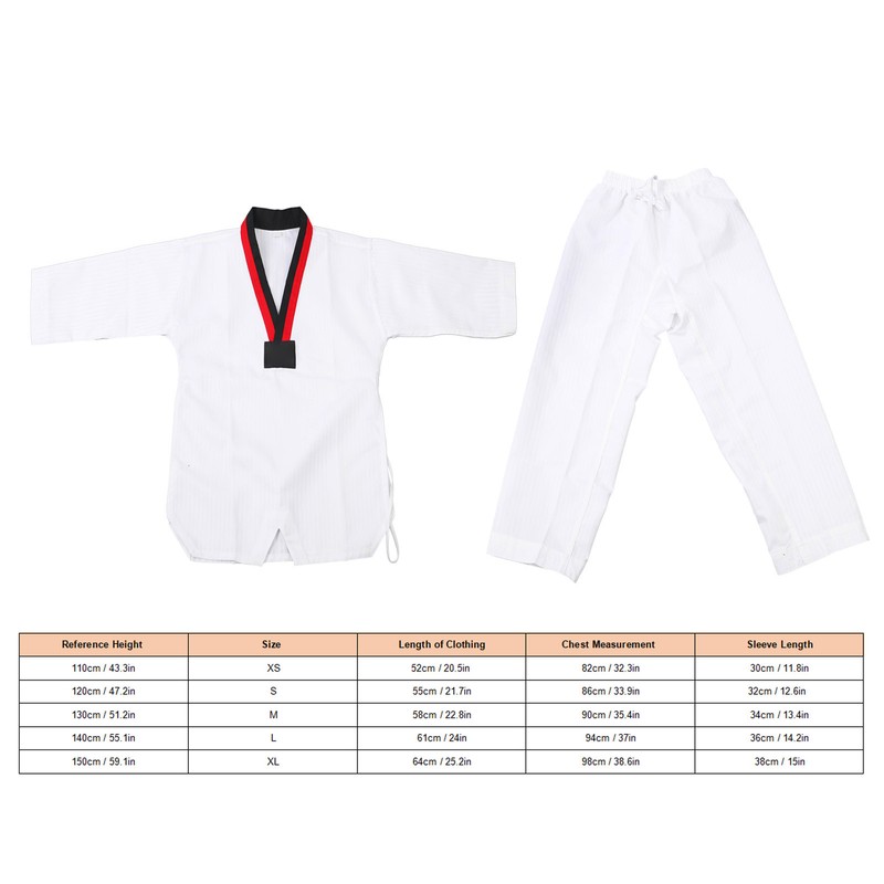 Taekwondo Uniform Striped Model Polyester Cotton with Belt Martial Arts