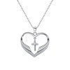 Cosol Silver Cross Necklace for Women Dainty Faith Hope Love
