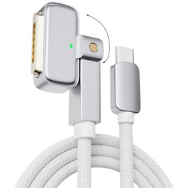 Cable USB-C a 3 magnético de 140 W, cable magnético de 180° para cargador MacBook Air Pro, 6.6 pies compatible con Air (15/13 pulgadas M4 2025, M3 2024, M2 2023, 2022), Pro (16"/14" 2024/2023