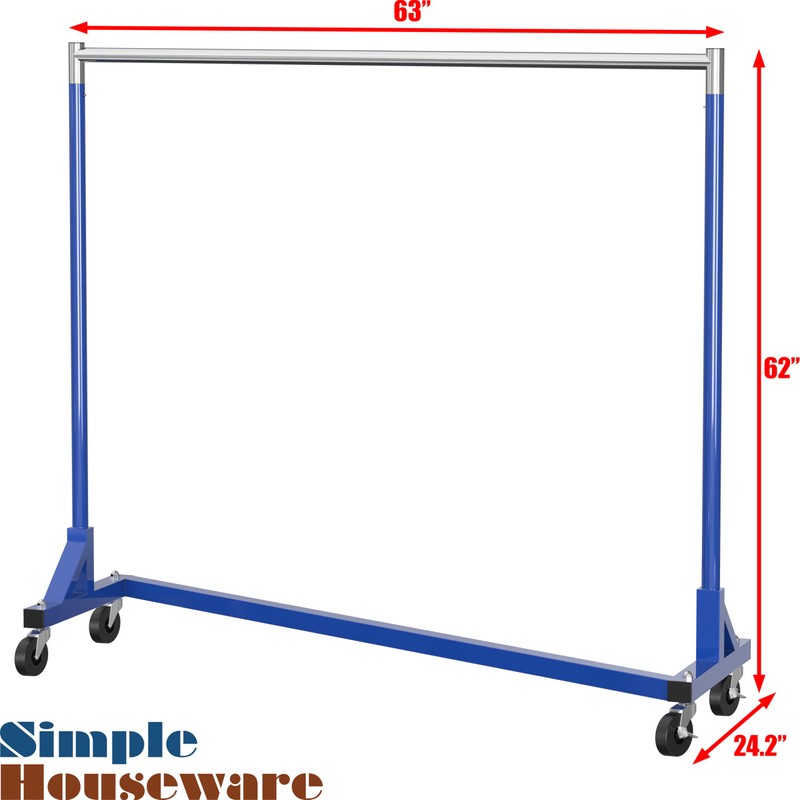 Simple Houseware Industrial Grade Z-Base Garment Rack, 500lb Load with