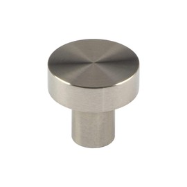 Gedotec Modern Furniture Knob Stainless Steel Door Knob for Drawers - Tellas | Cupboard Knob for Cabinet Doors | Brushed Stainless Steel | Height 20 mm | Knob Diameter 25 mm | Pack of 10 - Design