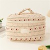 QUINTRA Carry Bag Printed Cotton Makeup Bag Large Travel Makeup