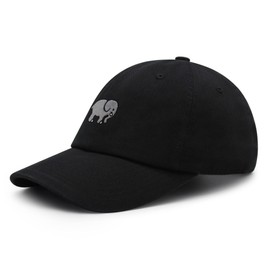 JPAK Elephant Premium Dad Hat Embroidered Cotton Baseball Cap Cute Black