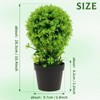 Woration 1PC Artificial Shrubs Grass Ball Potted 10.43" Fake Topiary
