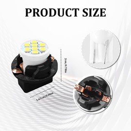 Lyxheth 10PCS T10 194 168 LED Dash Instrument Light Bulbs with Twist Lock Socket, Dashboard Light, Bright Panel Gauge Cluster Dashboard Bulb, 8-SMD LED Car Replacement Bulbs for Cars (White)