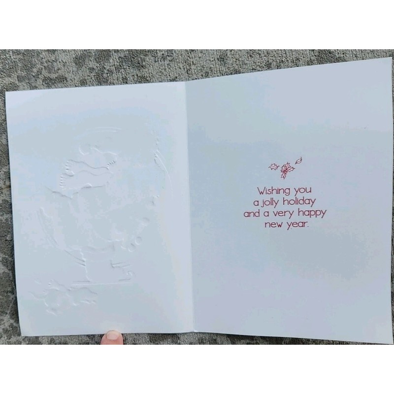 Paper Magic Greeting Card - Skating All American Santa W/Dog