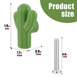 CAIRIAC Ceramic Cabinet Green Drawer Knobs, Cactus Shaped Dresser Cute Kitchen Cabinet Pull Handles, 4 Pcs Small Vanity Knobs Hardware Wardrobe Handles Decorative Closet Cupboard Pulls