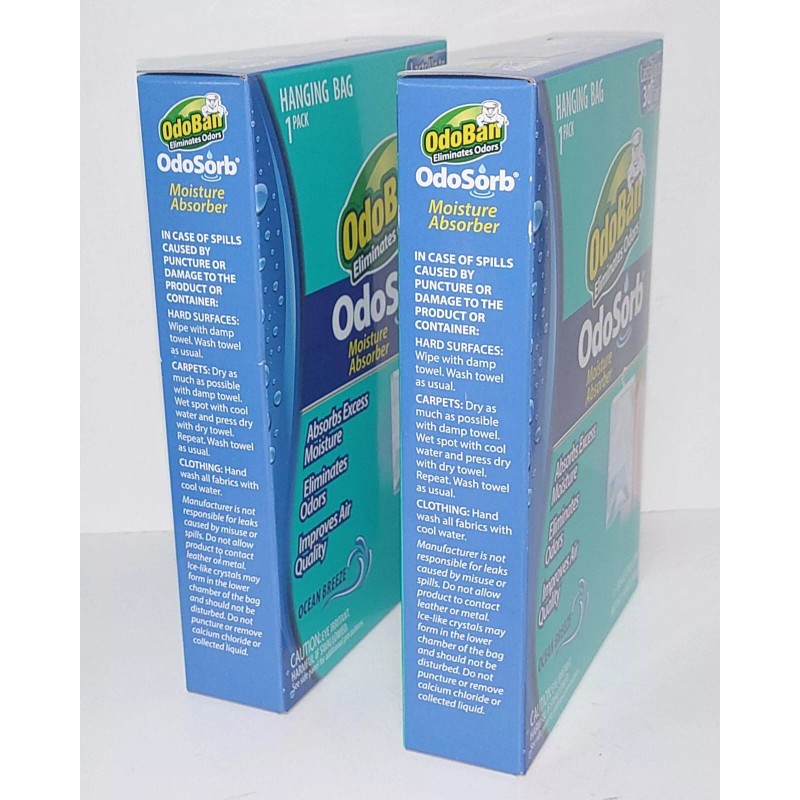 OdoBan Eliminates Odors OdoSorb Moisture Absorber Ocean Breeze Hanging Bags