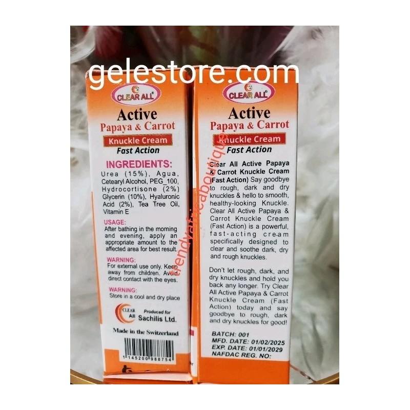 clear All X 1 Clear All Carrot & Papaya Cream: