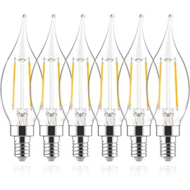 Sengled Candelabra Led Light Bulbs Dimmable, E12 Led Bulb 60 Watt Equivalent, CA10 Flame Tip Chandelier Light Bulbs, 5000K Daylight Candle Light Bulbs for Chandeliers, Ceiling Fan, Pendant, 6 Pack