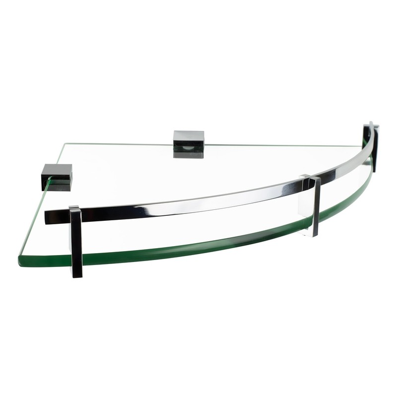 Mount-It! Glass Corner Shower Shelf for Bathroom, Wall Mounted with