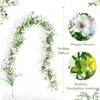 Eucalyptus Garland with White Petunias Flowers Fake Flowers,6FT-2Pcs
