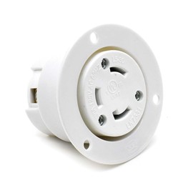 Superior Electric YGF039F Twist Lock Flange Receptacle 3 Wire, 30 Amps, 250V, NEMA L6-30R (2 Pack)