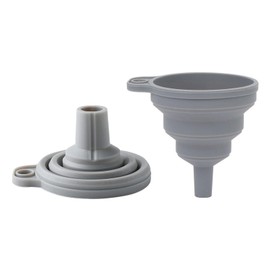 FamGift Silica Gel Mini Telescopic Folding Funnel Household Kitchen Liquid Dispensing Tools Food Grade Silica Gel (10mm Caliber Gray)
