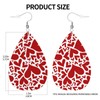 MIOAOSRT Red Hearts Earrings Doodle Hearts Pattern Faux Leather Earrings