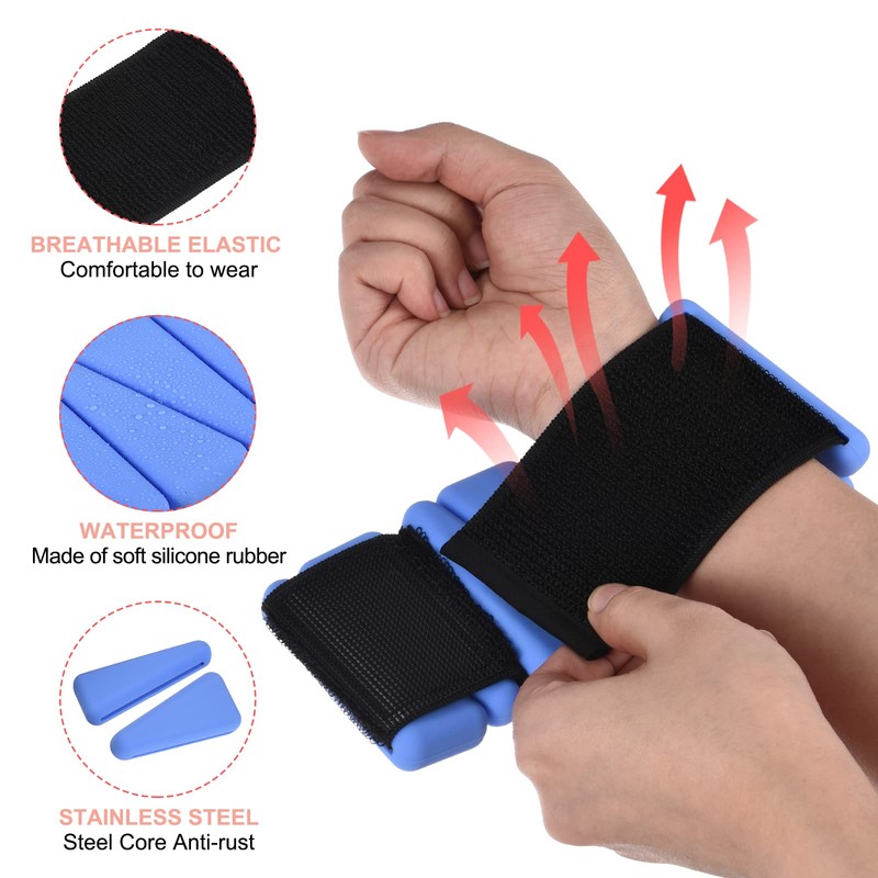 PATIKIL Adjustable Wrist Ankle Weights, 2lbs Total (1lb Each) Workout