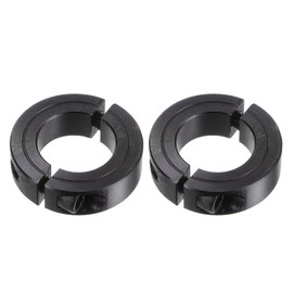HARFINGTON 2pcs Shaft Collars for 1" Rod, 1-3/4" OD, 1/2" Width, Black Oxide Plating, Double Split Axle Clamp-On Collar Clamping Collar with Set Screw
