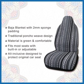 A ABSOPRO Universal Black Bucket Seat Cover Protector Pad for Auto Car SUV Item Replacement