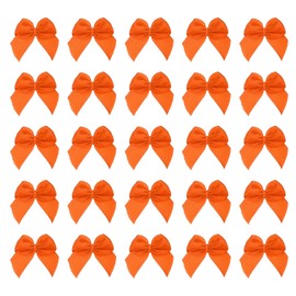 uxcell 200pcs Mini Ribbon Bows 1 Inch Small Tiny Orange Ribbon Bows for DIY Crafts, Sewing Appliques, Hair Accessories, Gift Box Ornament, Wedding, Birthday Party Decoration