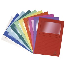 Exacompta - Ref 50200E - Forever Collection - Window Folders - 220 x 310mm in Size, Suitable for A4 Documents, 120gsm Recycled Board - Assorted Colours (Pack of 10)