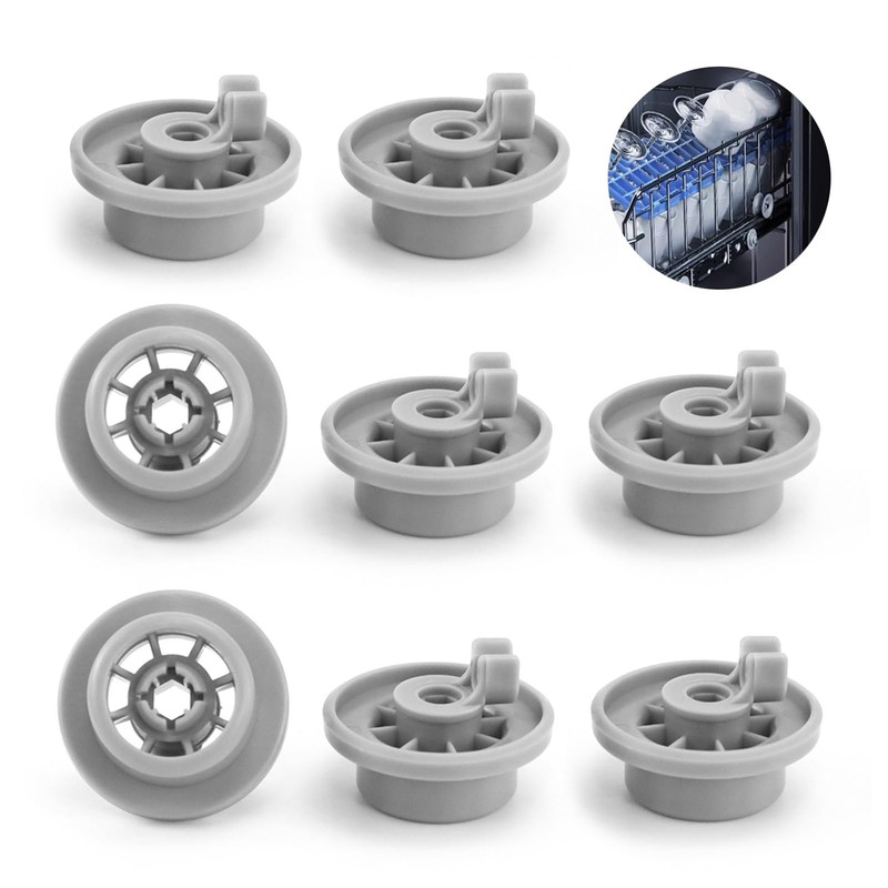 8Pcs Dishwasher Basket Wheels, 165314 Lower Basket Wheel Replacement for