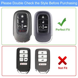 Aoocar TPU Key Fob Cover with Bling Keychain, Compatible with Honda Accord Civic HR-V CR-V Pilot Sport SI EX EX-L Touring 2022 2023 2024 2025, 4/5 Button, White