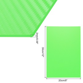 Rebower ABS Plastic Sheet 8 x 12 Inch,Flexible Plastic Sheets 1/12 Inch Thick Thermoplastic Sheet with Carbon Fiber Green for DIY Crafts Decors 2Pcs