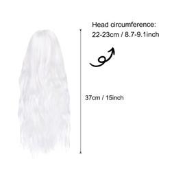 PATIKIL 14'' Long Hair Doll Wig, Soft Silk Toy Head Wig Hair Accessories for 22-23cm Head Circumference DIY Handmade, Moon White
