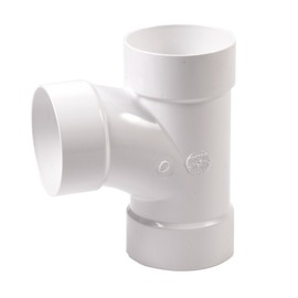 NDS 6P09 PVC S&D Sanitary Tee, 6-Inch, for Hub X Hub Solvent-Weld Connections, for use with 6-Inch Sewer and Drain Pipe, White