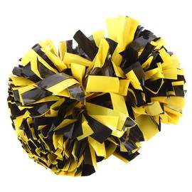 Cheerleading Pompoms, Waterproof Cheerleading Flower Reusable Yellow Black for Festival Celebration