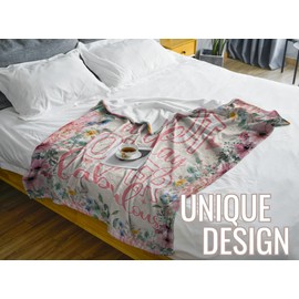 Huglanket Birthday Gifts for Women, Fabulous Blanket Gifts for Women, Not a Day Over Fabulous, Soft Flannel Blanket, 65 x 50 inches - Flower