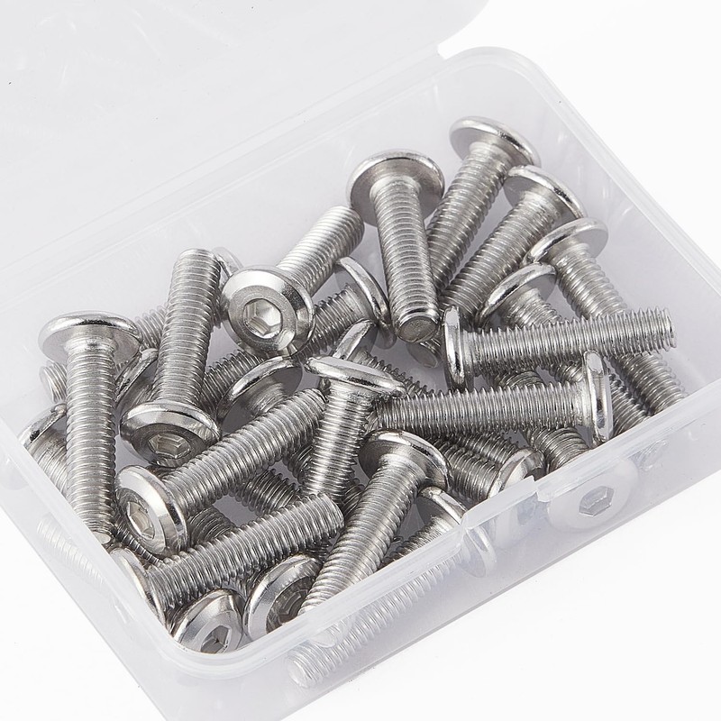 SUNXULIMI M6 x 45mm Flat Round Head Hex Socket Cap