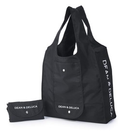 [Dean & DeLuca] Shopping Bag Black Eco Bag Foldable Lightweight Compact Shopping Bag My Bag 16.9 x 14.6 x 5.5 inches (43 x 37 x 14 cm)