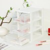 Gonice Small 3 Drawer Storage Organizer, White Plastic Drawer Storage,