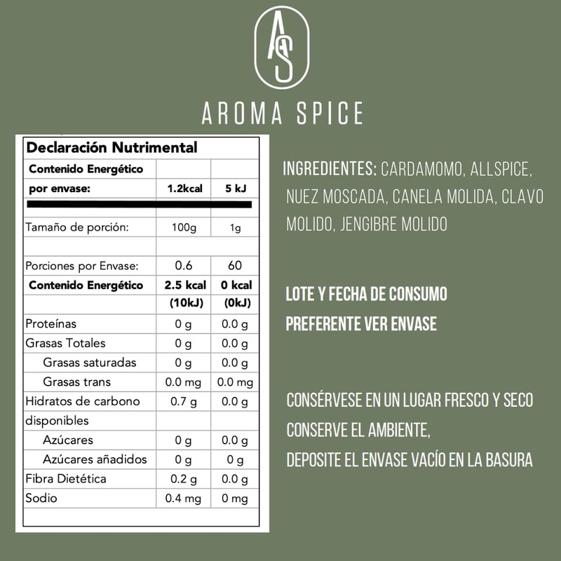 Aroma Spice | Sazonador Gourmet Chai Spice Mix con Cardamomo,