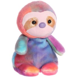 Aurora® Vibrant Jammies™ Figgy Sloth™ Stuffed Animal - Colorful Delight - Eye-Catching Patterns - Multicolor 8 Inches