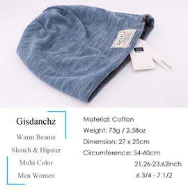 Gisdanchz Blue Knit Beanie Baggy Beanie Mens Hipster Sports Winter Outdoor Soft Warm Toboggan Woolen Baggy Ski Knitting Hat Long Skull Cap for Boys Woman Unisex Snow Hats Cheap Daily Thermal Fall