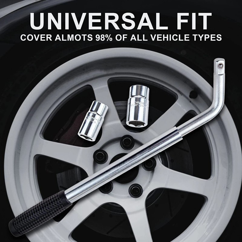 Cartman Telescoping Lug Wrench CR-V Sockets 17/19, 21/22mm