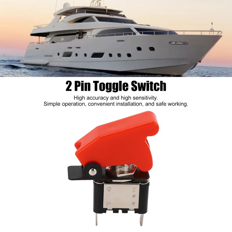 5Pcs Toggle Switch 12V DC 25A 2 Pin Waterproof Rocker