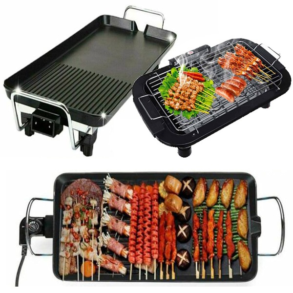 Electric Table Top Grill Teppanyaki Grill Electric Griddle Hot Plate with Fat Oil Drip Tray Indoor Portable Electric Cooking Plate | Variable Temperature | Great for Barbecue Cooking -XL 67x29.5x8.5cm