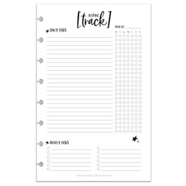BetterNote Keeping Track Refill Pages for Discbound Notebook, Habit Tracker, Fits Disc TUL, Daily Weekly To Do, Happy Planner, ARC, Levenger Circa, Talia (Whimsy- 12 months, 8-Disc, 5.5"x8.5")