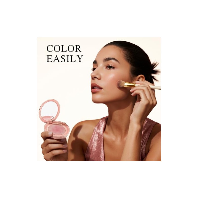 PHOFAY Rubor En Polvo Luminoso: Fórmula Multiusos, Ultrafino Y Suave,