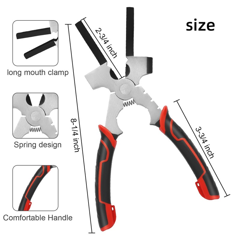VASTOOLS Welding Accessories,5pc,Chipping Hammer 10.5", Leather Welding Gloves 13.5",6-in-1 Welpers