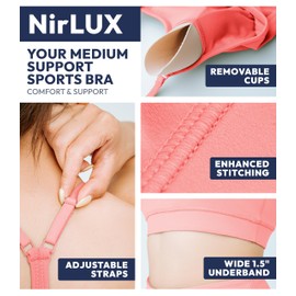 Nirlon Y Back Adjustable Sports Bras for Women - Nirlux Camisole Sports Bra, Stretchy Womens Tops Soft Workout Tops for Women