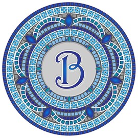 Skip's Garage Custom Monogram Pool Mat #2 - Mosaic Pool Art - 29" - Letter B - Vinyl - Works in Most Pools - Easy Drop-in Installation