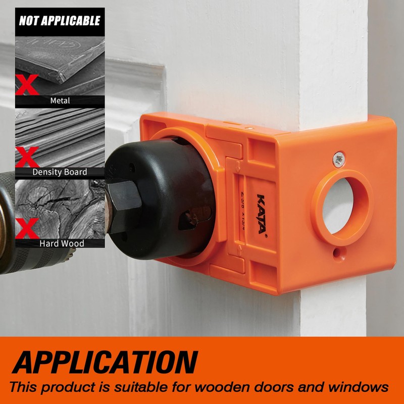 KATA 1-3/8" - 1-3/4" Door Lock Installation Kit with Large