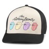 AMERICAN NEEDLE Rolling Stones Sinclair Adjustable Snapback Baseball Hat, Black/Ivory
