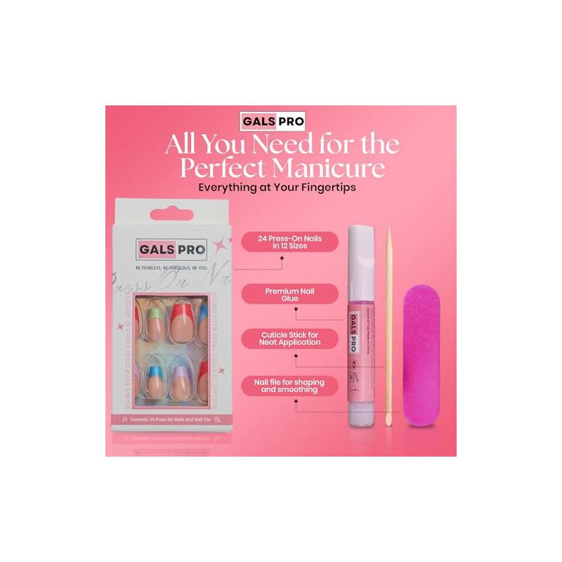 GALS PRO Uñas Postizas Galspro Medium Press On - Set