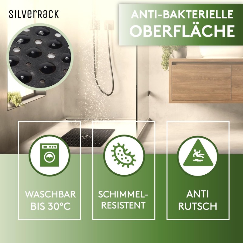 SilverRack DermaSensitive Bath Mat, 100% BPA Free